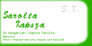 sarolta kapsza business card